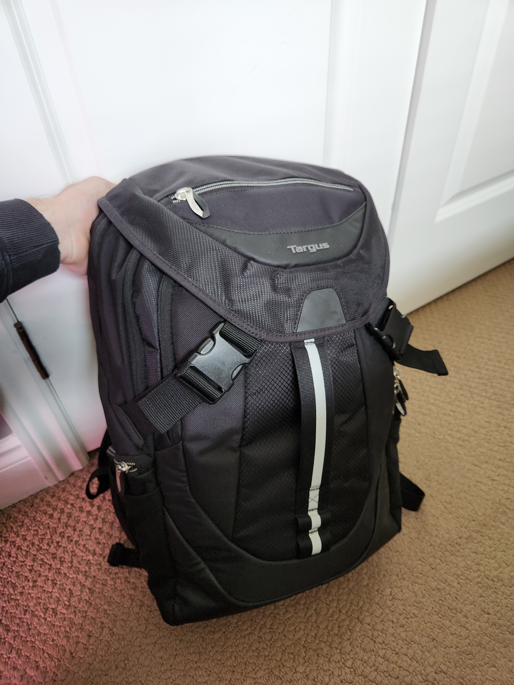 Targus Black Backpack with Reflective Front Stripe